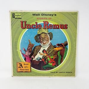 Vintage Walt Disney Uncle Remus Vinyl Record ST-3907 &‎ Story Book UNTESTED
